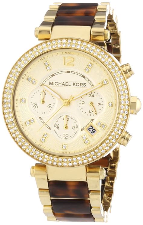 gold and tortoise shell michael kors watch|mk5688.